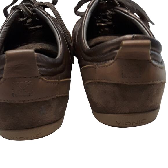 Vionic Womens Sz 6  Brown Suede Orthaheel Technololgy Grunge Low Top Sneakers - Picture 6 of 11